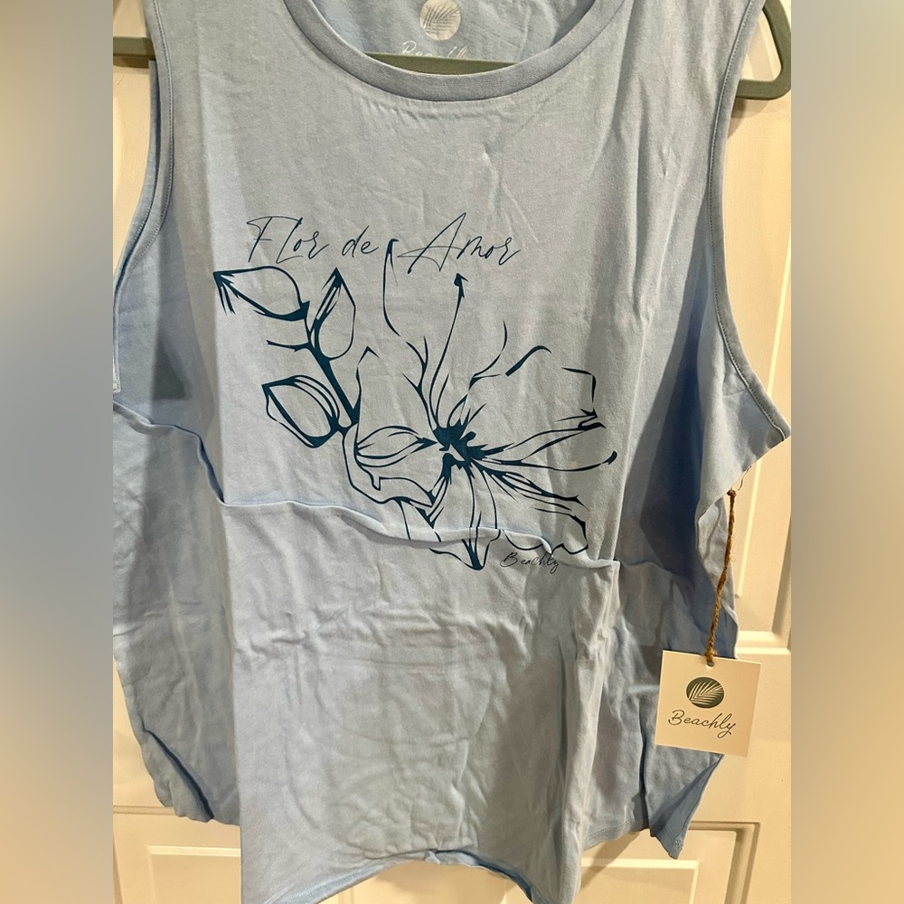 NWT Flor De Amor Floral Beachly Tank Top - XXL